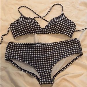 J Crew gingham print bikini top and bottom
